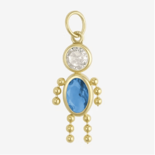 10K Yellow Gold December Boy Birthstone Necklace Charm Pendant